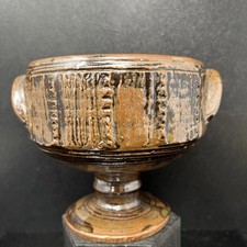 Michael Cardew for Wenford Bridge stoneware 12.3cm chalice incised decor  #2713