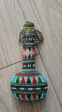 vintage native american beadwork bottle / flask
