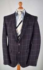 Mens Dark Blue Checked Remus
