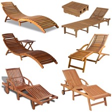 Foldable Sun Lounger Wooden