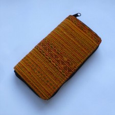 Retro Vintage Ladies Purse Embroidered Thai Tribal Fabric (Wallet Zipped Boho)
