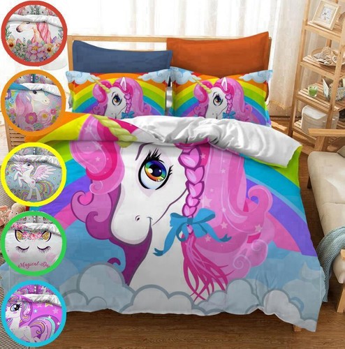 Rainbow unicorn duvet quilt - unicorn,