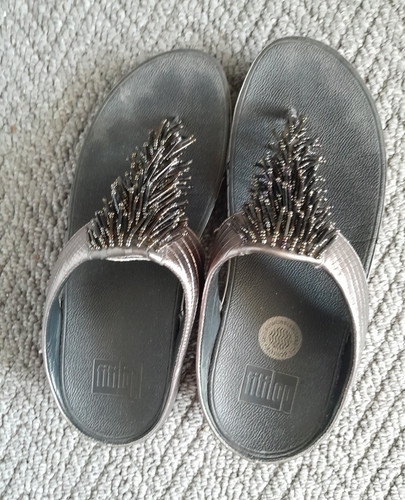 Fitflop silver slide wedge - silver,