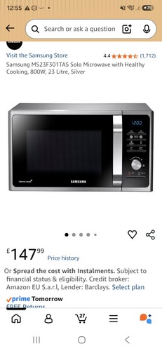 Microwave samsung ms23f301tas - microwave,