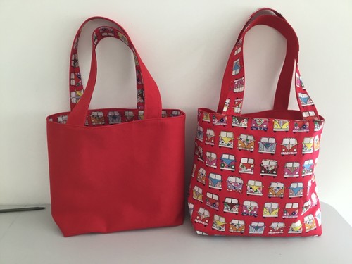 Tote bag red - tote, reversible)