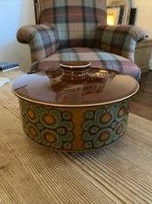 HORNSEA casserole dish with lid Bronte range 1976 Green And Brown
