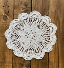 Pack of 6 Assorted White Crochet Cotton Doilies Dining Tableware 8" - 10" round