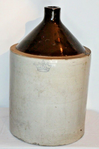 Antique stoneware pottery jug - stoneware,