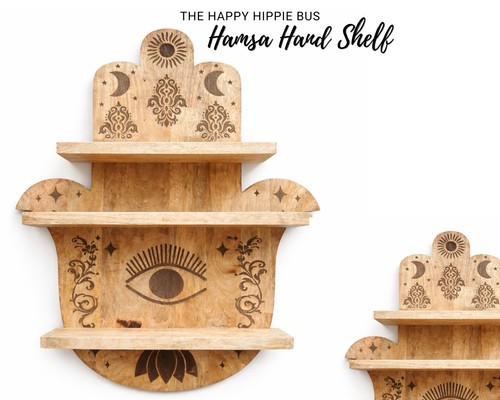Hamsa hand wall shelf mango - hamsa,