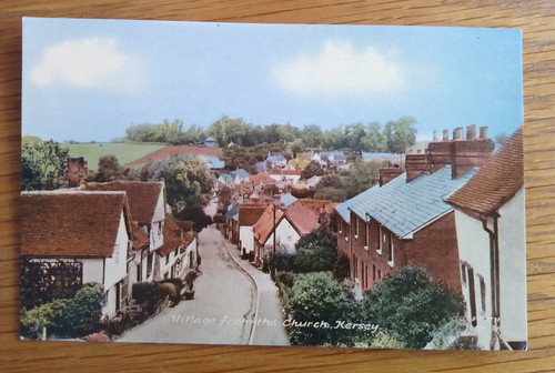 Vintage postcard village - vintage, postcard-village