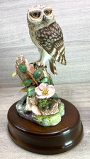barn Owl in Porcelain Limited Edition 19/250  english fine china large wood base