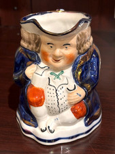 "Man With a Mug"~ Large Vintage / Antique Allertons Toby Jug ~ 5.5" Tall Pitcher