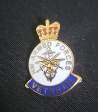 HER MAJESTYS  ARMED FORCES VETERAN - ENAMEL MILITARY BADGE EX CON
