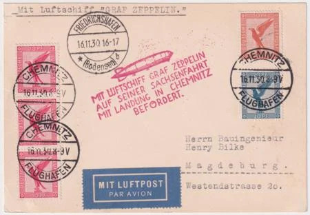 Germany 1930 zeppelin - zeppelin, flight