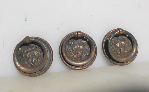 Vintage iron drawer handles - iron,