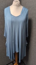Antthony Designs 3/4 Sleeve Tunic & Waistcoat Blue UK M RRP £52 LN056 BB 13