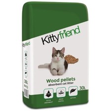Cat Litter 30L Kittyfriend (Sanicat) Plant Based Hygienic Absorbent Wood Pellets