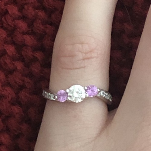 Diamond and pink sapphire - and,