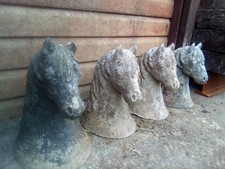 Horses Heads x 4. Concrete. Gate posts etc.