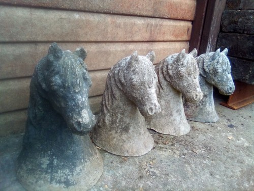 Horses heads concrete - horses,