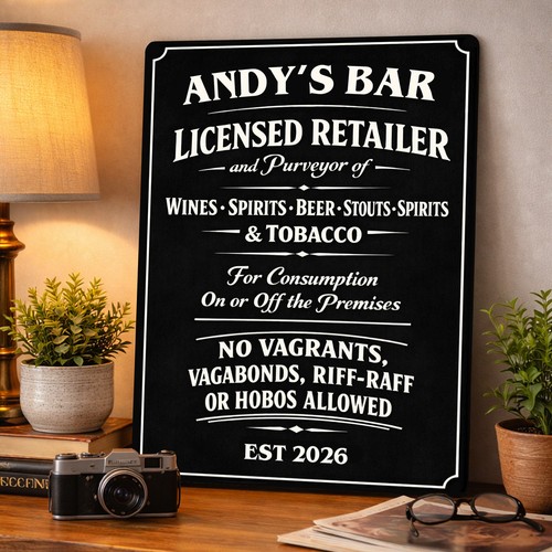 Personalised vintage bar - personalised,