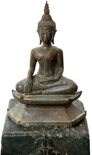 ANTIQUE THAI BUDDHA BRONZE RATTANAKOSIN BUDDHA LOST WAX CASTING 19th c.