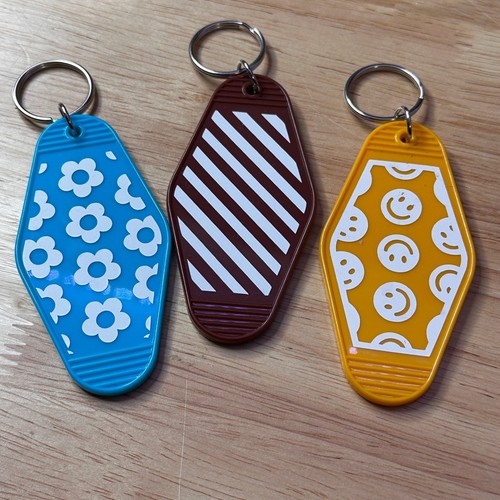 Retro motel keychain set - retro, 3pc