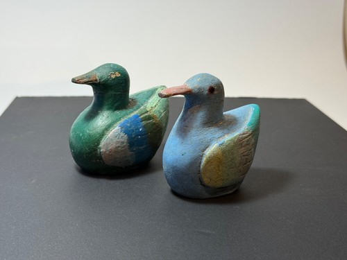 Vintage folk art carved - art, ducks