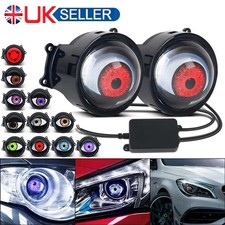 3" Car Dynamic Devil Eyes Lens Lights Demon Red Eye Headlight Assembly Remote