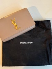 YSL KATE BELT BAG IN GRAIN DE POUDRE-EMBOSSED LEATHER DARK BEIGE