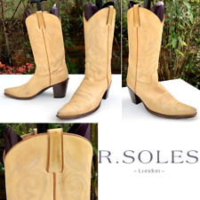 Vintage Cowboy Boots R.Soles By Judy Rothchild LIGHT TAN Eu 41 | UK 7.5 | US 9.5