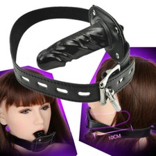 Deep Throat Strapon Bite Mouth Gag Plug Harness Fixation Dildo Penis Adjustable