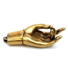 2 Inch Old Chinese Bronze Carving Avalokitesvara Buddha Hand Statue Pendant Gift