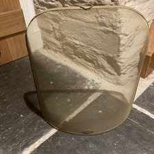 Vintage Vintage Fire Screen Fire Guard Spark Protector Wire Mesh Gold, Prop
