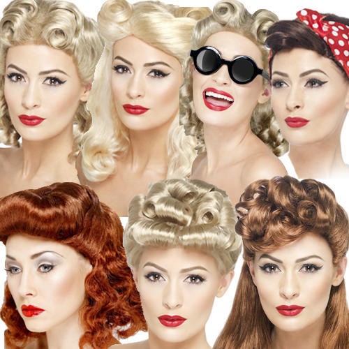 1940s pin wigs ladies fancy - wigs,