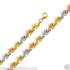 Solid 14k Three Color Yellow