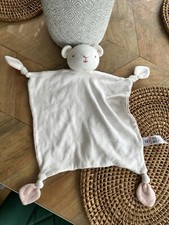 Asda George Teddy Bear Pink White Baby Comforter Soother Blankie Snuggle Stars