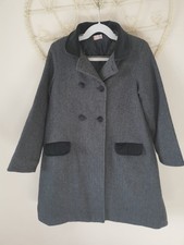 La Coqueta Blue Herringbone Arrieta Girls' Coat age 10 years