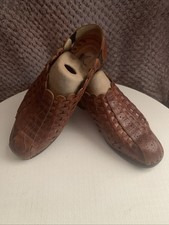 Ladies Woven Brown Leather