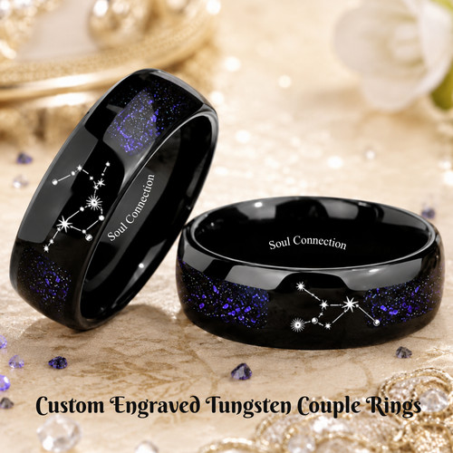 8mm couple rings blue - couple,