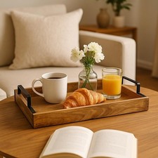 Wooden Trays with Handle Rectangle Serving tray Breakfast Tray Decor Tray S,M &L