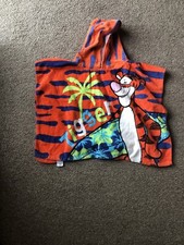 TOWEL WITH HOOD-KIDS-TODDLER-CARTOON TIGGER-DISNEY-ONE SIZE-GREAT CONDITION-