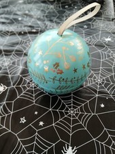 3.5 Inch Christmas Refillable Bauble. Tin Turquoise