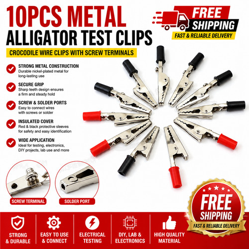 10pcs metal alligator test - metal,