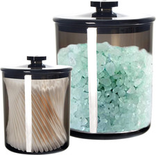 Black plastic apothecary jar - plastic,