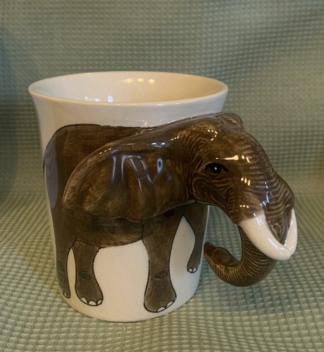 Elephant mug hand painted - mug,, in