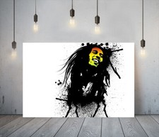 MUSICIAN BOB MARLEY 3-FRAMED CANVAS WALL ART PICTURE PAPER PRINT- YELLOW BLACK