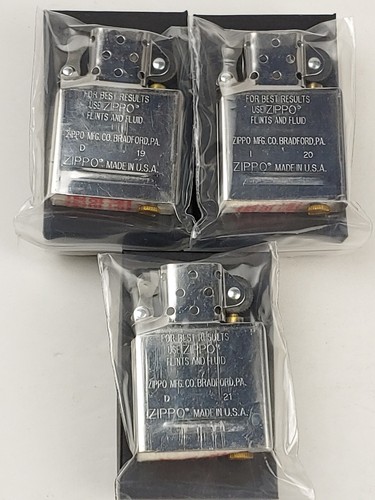 3pc lot zippo - chrome, plated