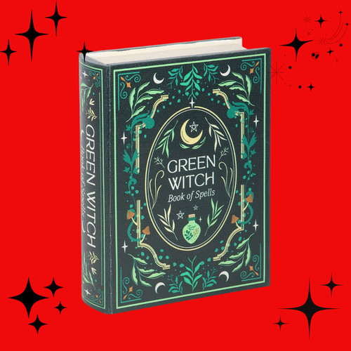 Green witch book spells - green,
