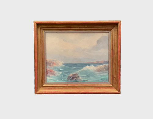 Vintage marine seascape oil - oil, on
